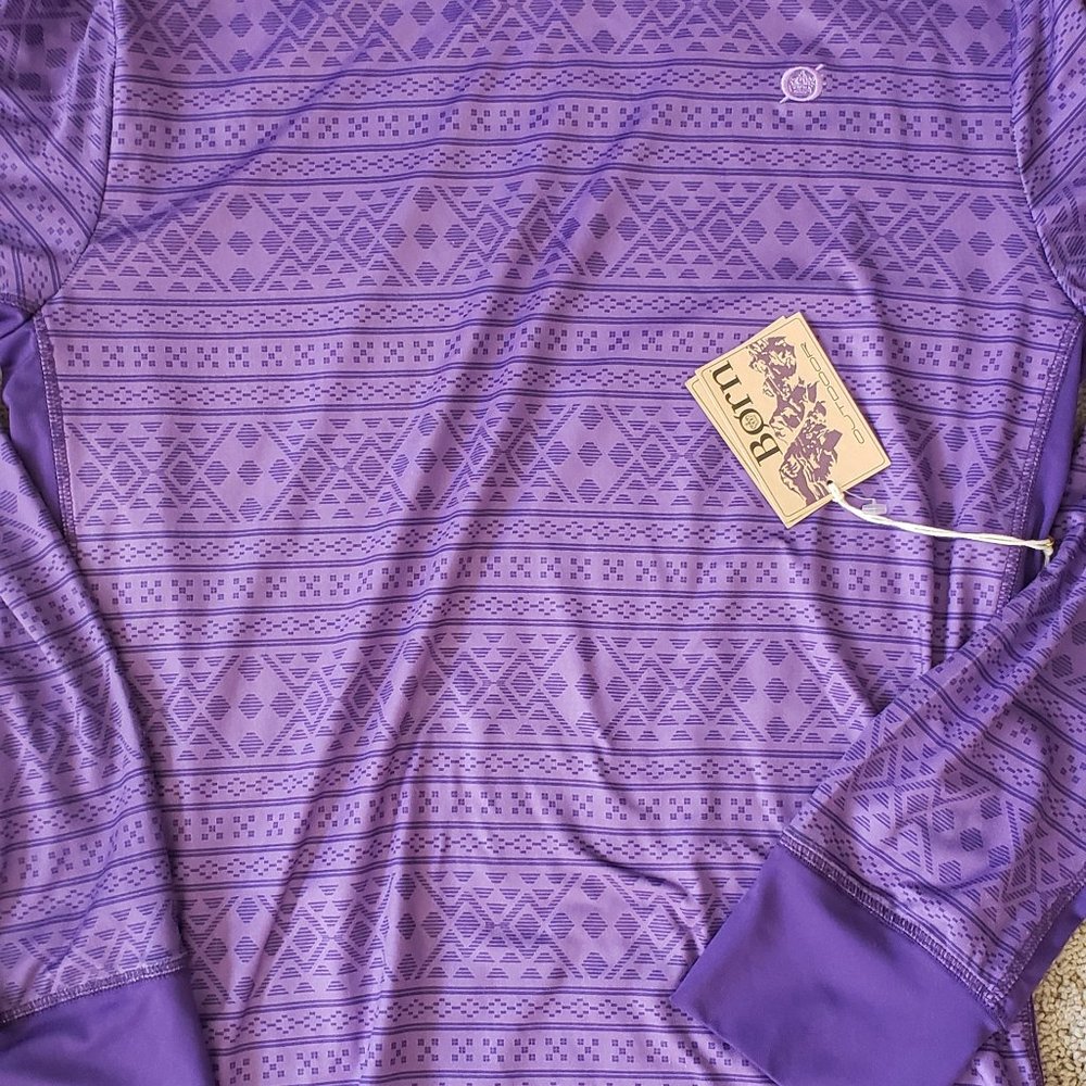 New Womens top long sleeve outdoor athletic Born purple size XL